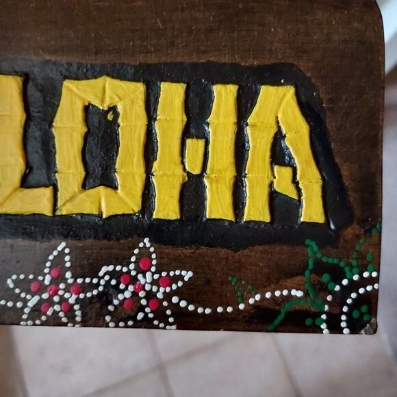 ALOHA MAUI wooden napkin holder handcrafted - Picture 3 of 5